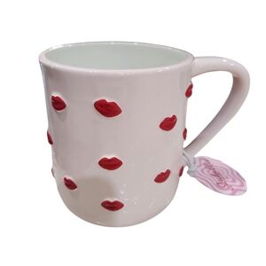 🔹️💋 Jubillie  Press Pink  Hand Painted Mug with Red Lips all Over Print ✨️